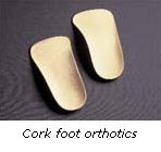 Cork foot orthotics