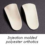 Injection molded polyester orthotics